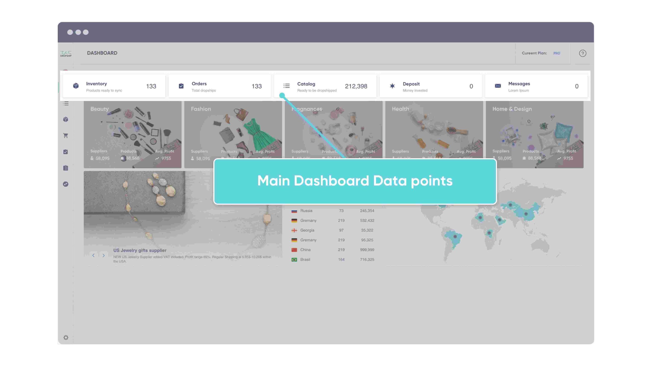 365dropship main dashboard