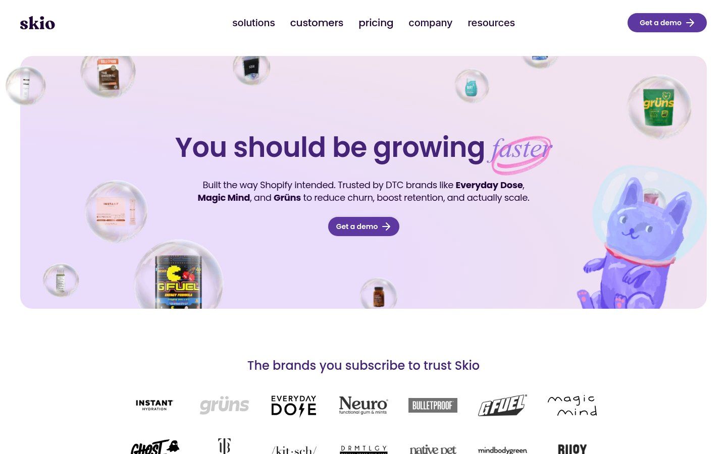 Skio Subscriptions App pricing page